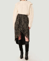 ARZU METALLIC HIGH LOW SKIRT  image number null